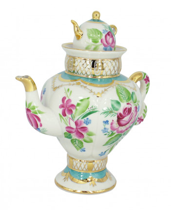 LOMONOSOV IMPERIAL PORCELAIN TEAPOT SAMOVAR LIGHT DAY 480 ml 16.2 oz