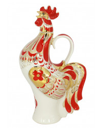 LOMONOSOV IMPERIAL PORCELAIN DECANTER RED ROOSTER 500 ML/16.9 OZ
