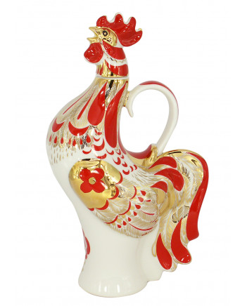 LOMONOSOV IMPERIAL PORCELAIN DECANTER RED ROOSTER 500 ML/16.9 OZ