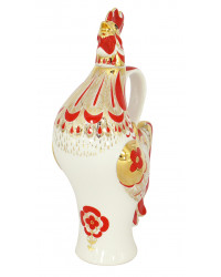 LOMONOSOV IMPERIAL PORCELAIN DECANTER RED ROOSTER 500 ML/16.9 OZ