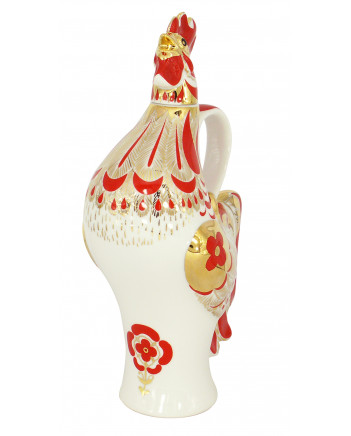 LOMONOSOV IMPERIAL PORCELAIN DECANTER RED ROOSTER 500 ML/16.9 OZ