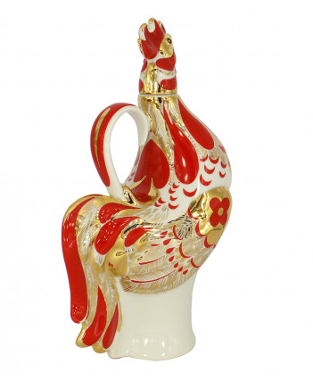 LOMONOSOV IMPERIAL PORCELAIN DECANTER RED ROOSTER 500 ML/16.9 OZ