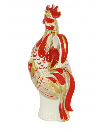 LOMONOSOV IMPERIAL PORCELAIN DECANTER RED ROOSTER 500 ML/16.9 OZ