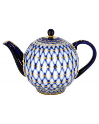  LOMONOSOV IMPERIAL PORCELAIN TEAPOT TULIP COBALT NET 3 CUPS 600 ML 20 oz