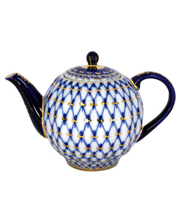  LOMONOSOV IMPERIAL PORCELAIN TEAPOT TULIP COBALT NET 3 CUPS 600 ML 20 oz