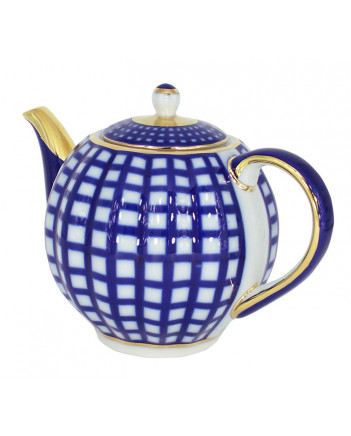  LOMONOSOV IMPERIAL PORCELAIN TEAPOT TULIP COBALT CELL 3 CUPS 600 ml 20 OZ