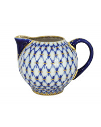LOMONOSOV IMPERIAL PORCELAIN CREAMER MILK JAR TULIP COBALT NET 350 ml 11.8 oz