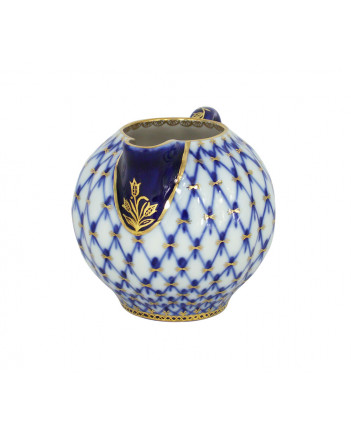 LOMONOSOV IMPERIAL PORCELAIN CREAMER MILK JAR TULIP COBALT NET 350 ml 11.8 oz