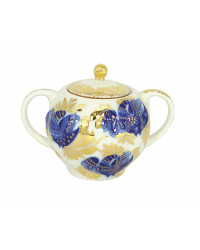 LOMONOSOV IMPERIAL PORCELAIN SUGAR BOWL TULIP GOLDEN GARDEN 15 OZ/450 ML