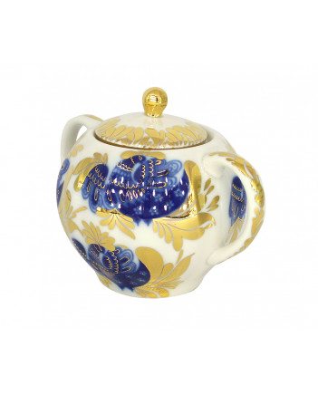 LOMONOSOV IMPERIAL PORCELAIN SUGAR BOWL TULIP GOLDEN GARDEN 15 OZ/450 ML