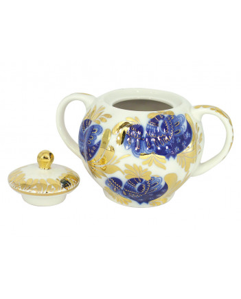 LOMONOSOV IMPERIAL PORCELAIN SUGAR BOWL TULIP GOLDEN GARDEN 15 OZ/450 ML