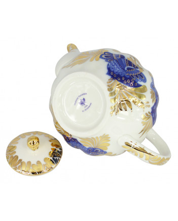  LOMONOSOV IMPERIAL PORCELAIN TEAPOT TULIP GOLDEN GARDEN 3 CUPS 600 ML 20 oz