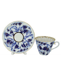 LOMONOSOV IMPERIAL PORCELAIN TEACUP AND SAUCER RADIANT BLUEBELLS 235 ML/8 OZ