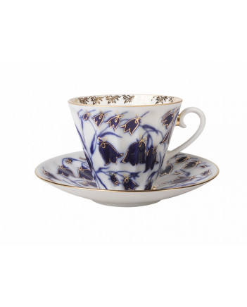 LOMONOSOV IMPERIAL PORCELAIN TEACUP AND SAUCER RADIANT BLUEBELLS 235 ML/8 OZ