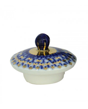 LOMONOSOV IMPERIAL PORCELAIN SUGAR BOWL TULIP COBALT NET TOP LID COVER