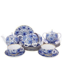 LOMONOSOV IMPERIAL PORCELAIN TEA SET SERVICE TULIP BINDWEED  20 items