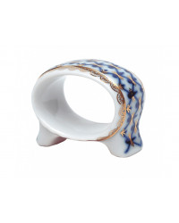 LOMONOSOV IMPERIAL PORCELAIN NAPKIN RING COBALT NET 