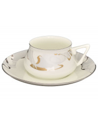 LOMONOSOV IMPERIAL BONE CHINA PORCELAIN ESPRESSO CUP BILIBINA-1 CROCUS 180 ml 6.1 oz