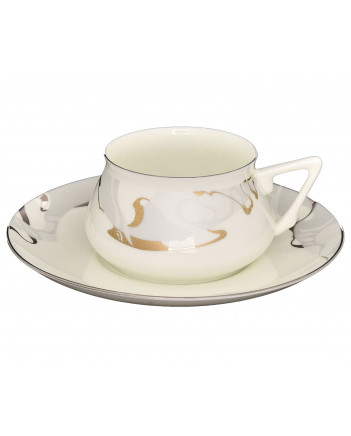 LOMONOSOV IMPERIAL BONE CHINA PORCELAIN ESPRESSO CUP BILIBINA-1 CROCUS 180 ml 6.1 oz