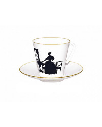 LOMONOSOV IMPERIAL BONE CHINA PORCELAIN ESPRESSO CUP BLACK COFFEE TOGETHER 80 ml/2.7 fl.oz