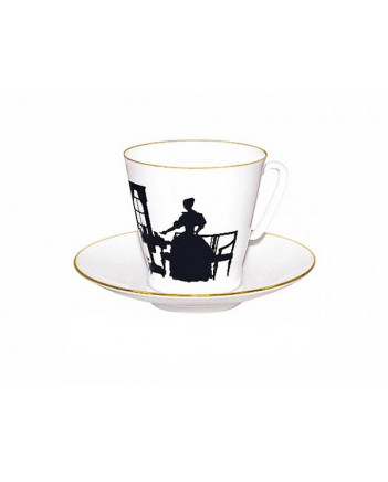 LOMONOSOV IMPERIAL BONE CHINA PORCELAIN ESPRESSO CUP BLACK COFFEE TOGETHER 80 ml/2.7 fl.oz