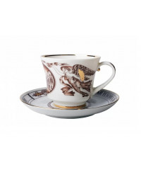 LOMONOSOV IMPERIAL PORCELAIN TEACUP AND SAUCER BANQUET PALACE SQUARE 220 ml 7.4 oz