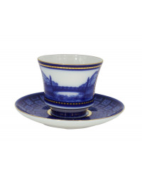 LOMONOSOV IMPERIAL PORCELAIN TEACUP AND SAUCER BANQUET EGYPTIAN BRIDGE 220 ml 7.4 oz