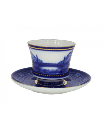 LOMONOSOV IMPERIAL PORCELAIN TEACUP AND SAUCER BANQUET EGYPTIAN BRIDGE 220 ml 7.4 oz