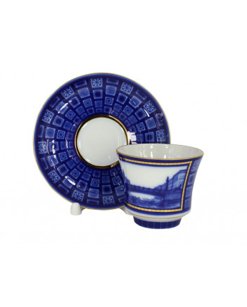 LOMONOSOV IMPERIAL PORCELAIN TEACUP AND SAUCER BANQUET EGYPTIAN BRIDGE 220 ml 7.4 oz