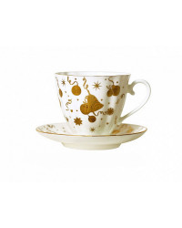 LOMONOSOV IMPERIAL BONE CHINA PORCELAIN ESPRESSO CUP CARNATION HOLIDAY 200 ml/6.9 fl.oz