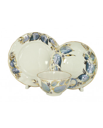 LOMONOSOV IMPERIAL PORCELAIN TEACUP TRIO TULIP MOONLIGHT