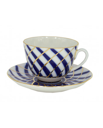 LOMONOSOV IMPERIAL PORCELAIN TEACUP AND SAUCER SPRING TODES 230 ML/7.8 OZ