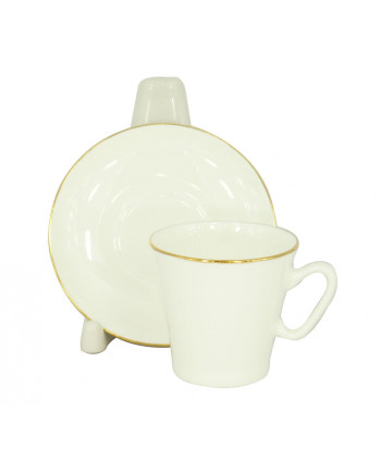 LOMONOSOV IMPERIAL BONE CHINA PORCELAIN ESPRESSO CUP BLACK COFFEE GOLDEN EDGE 80 ml/2.7 fl.oz