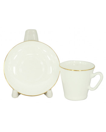LOMONOSOV IMPERIAL BONE CHINA PORCELAIN ESPRESSO CUP BLACK COFFEE GOLDEN EDGE 80 ml/2.7 fl.oz