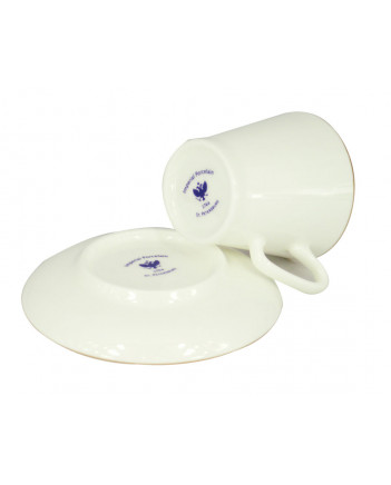 LOMONOSOV IMPERIAL BONE CHINA PORCELAIN ESPRESSO CUP BLACK COFFEE GOLDEN EDGE 80 ml/2.7 fl.oz
