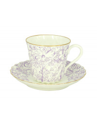 LOMONOSOV IMPERIAL BONE CHINA PORCELAIN ESPRESSO CUP TWISTED LITTLE GARDEN 155 ml/5.2 fl.oz