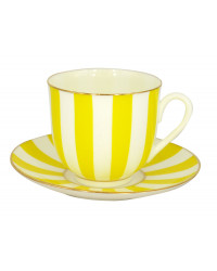 LOMONOSOV IMPERIAL BONE CHINA PORCELAIN ESPRESSO CUP YES AND NO YELLOW180 ml 6.1 fl.oz