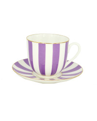 LOMONOSOV IMPERIAL BONE CHINA PORCELAIN ESPRESSO CUP YES AND NO PURPLE 180 ml 6.1 fl.oz