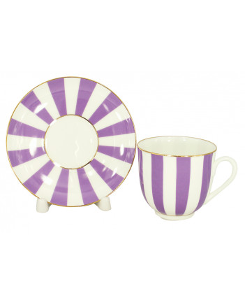 LOMONOSOV IMPERIAL BONE CHINA PORCELAIN ESPRESSO CUP YES AND NO PURPLE 180 ml 6.1 fl.oz