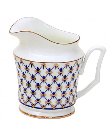 LOMONOSOV IMPERIAL BONE CHINA PORCELAIN COFFEE SET SERVICE COBALT NET YULIA 15 items