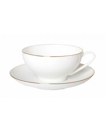 LOMONOSOV IMPERIAL BONE CHINA PORCELAIN TEA CUP DOME GOLDEN EDGE 300 ml/10.1 fl.oz