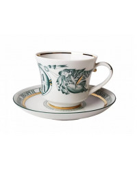 LOMONOSOV IMPERIAL PORCELAIN TEACUP AND SAUCER BANQUET WINTER PALACE 220 ml 7.4 oz