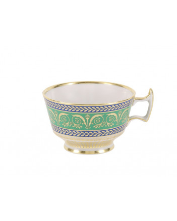 LOMONOSOV IMPERIAL PORCELAIN TEACUP AND SAUCER ALEXANDRIA GOLDEN 247 ML  8.35 oz