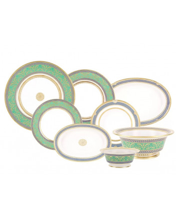LOMONOSOV IMPERIAL PORCELAIN DINNER SET ALEXANDRIA GOLDEN 24 items