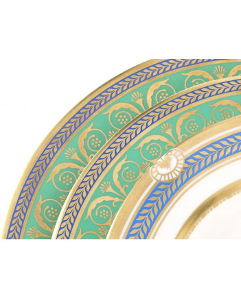 LOMONOSOV IMPERIAL PORCELAIN DINNER SET ALEXANDRIA GOLDEN 24 items