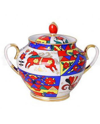 LOMONOSOV IMPERIAL PORCELAIN TEA SET SERVICE SPRING FOLK PATTERNS  20 items