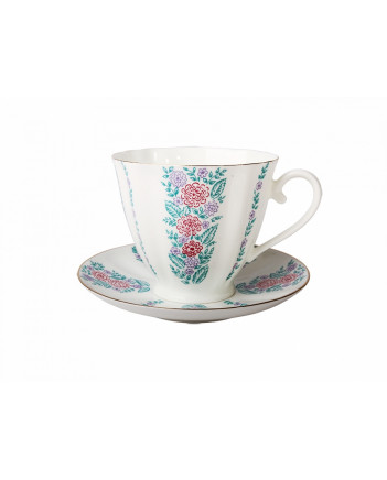 LOMONOSOV IMPERIAL BONE CHINA PORCELAIN ESPRESSO CUP CARNATION DAISY 200 ml/6.9 fl.oz