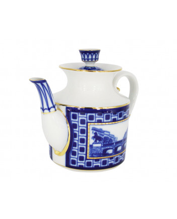 LOMONOSOV IMPERIAL PORCELAIN TEAPOT BRIDGES OF PETERSBURG 860 ml 29 oz
