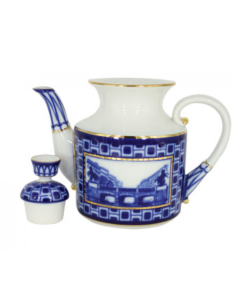 LOMONOSOV IMPERIAL PORCELAIN TEAPOT BRIDGES OF PETERSBURG 860 ml 29 oz