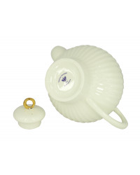LOMONOSOV IMPERIAL BONE CHINA PORCELAIN TEAPOT WAVE GOLDEN EDGE 800 ML 27 oz
